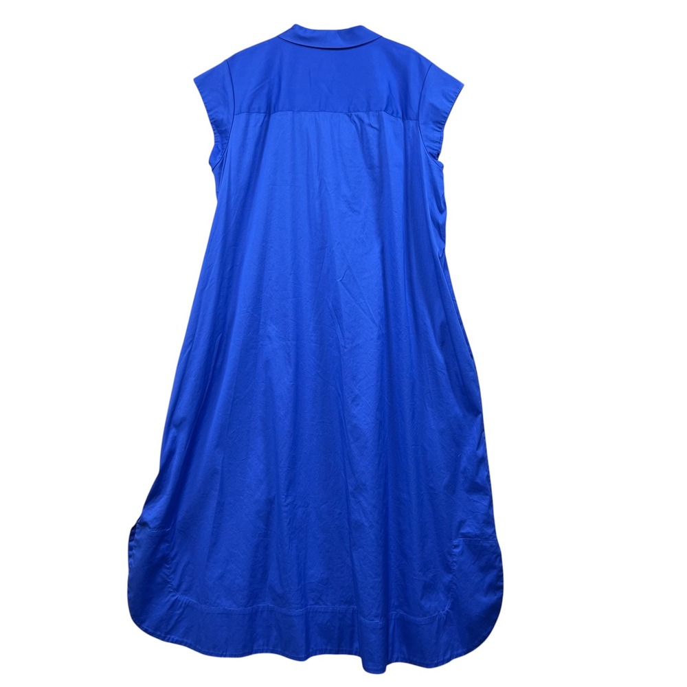 Chico's Popover Poplin Maxi Dress Womens 3 (XL) Blue Vacation Resort Wear - Picture 2 of 8